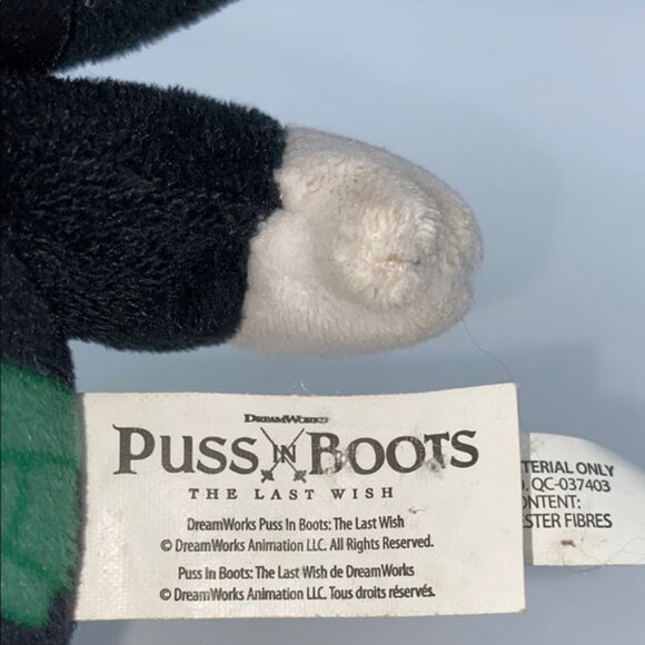 Puss in Boots The Last Wish Black Plush Stuffed Animal Toy Dreamworks 7.5 - Picture 4 of 8